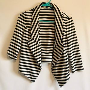 Black and White Striped Blazer